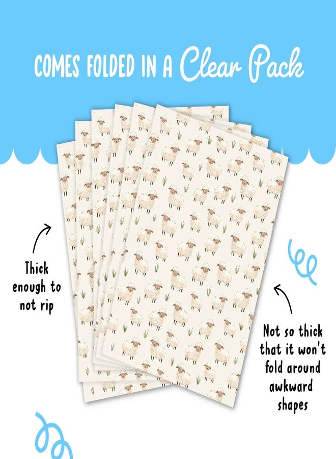 CENTRAL 23 Farm Animal Wrapping Paper - Sheep - 6 Sheets Of Gift Wrap For Kids Baby Boy Girl - Wrapping Paper For Birthday Baby Shower Baptism - Comes With Stickers - Image 4